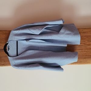 EUC Eileen Fisher 100% Wool baby blue sweater jacker coat size L